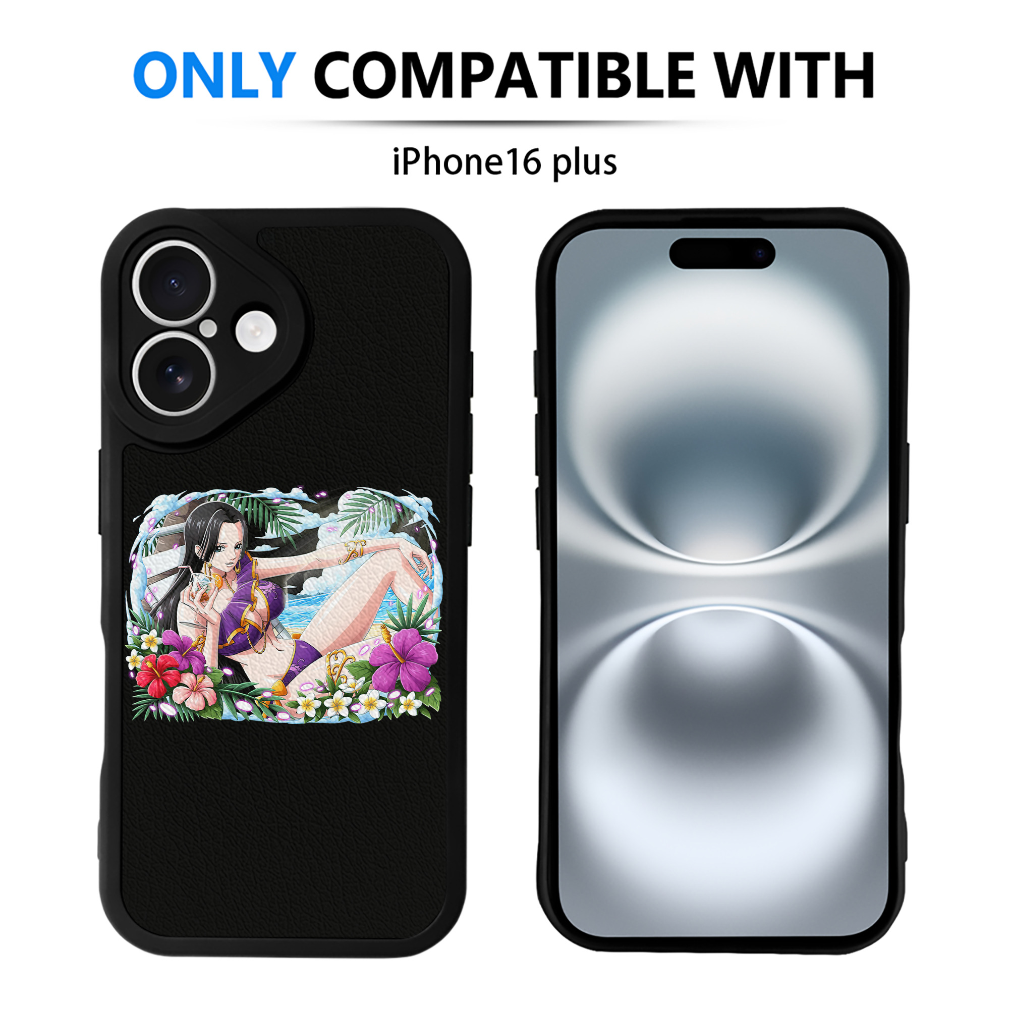 （画像用） ワンピース ボア・ハンコック ONE PIECE Boa·Hancock 【iPhone 16シリーズ対応】シリコンスマホケース（レザー調） 材質：シリコン